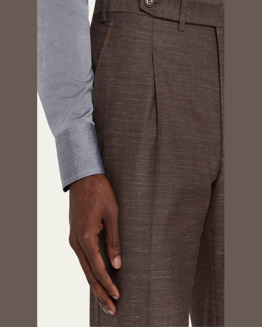 Brioni Brown Wwx 80Th Anniversary Lambda Trousers for men