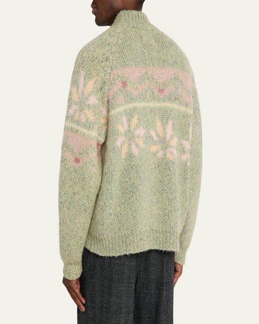 Magliano Green Drunk Alpaca Wool Crewneck Sweater for men