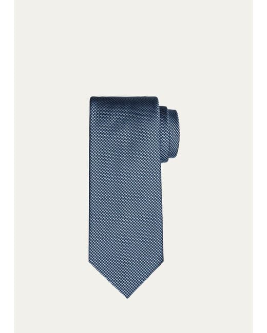 Tom Ford Blue Micro-Houndstooth Silk Tie for men