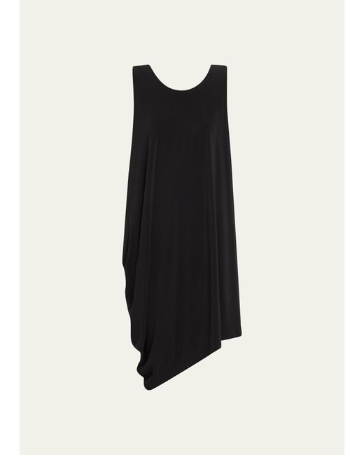 Issey Miyake Black Drape Jersey-36 Asymmetric Dress