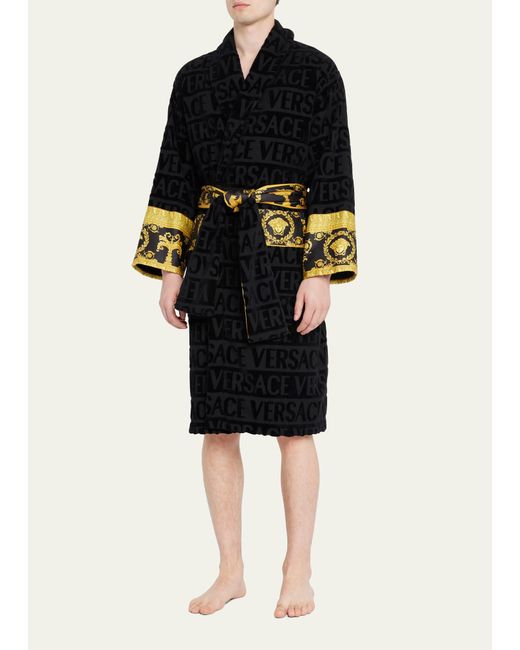 Versace Black Unisex Barocco Sleeve Robe