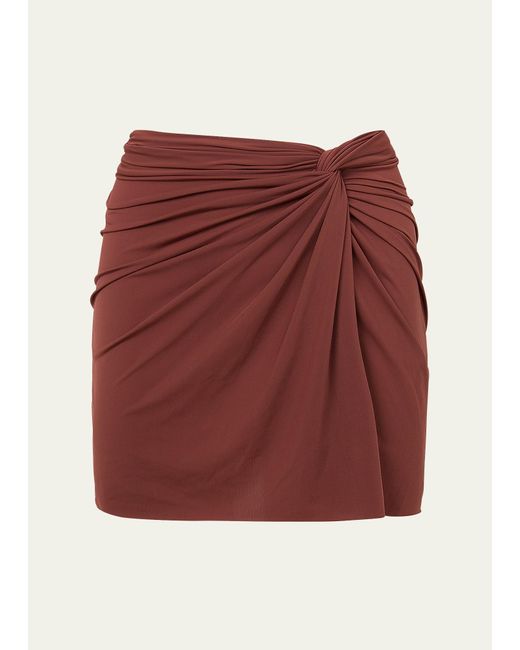 ViX Red Solid Karen Mini Skirt Coverup