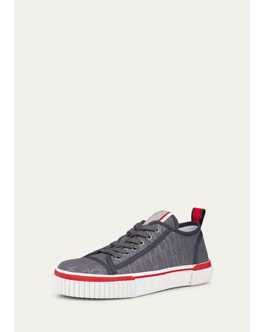 Christian Louboutin White Pedro Junior Cl Canvas Low-top Sneakers for men