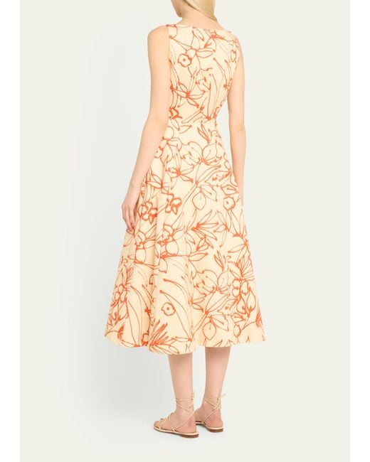 Alexis Natural Vermeer Sleeveless Faux-wrap Midi Dress