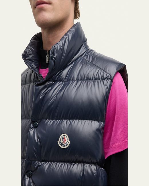 Moncler Blue Tibb Nylon Laque Vest for men