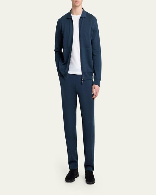 Brioni Blue Full-Zip Blouson Jacket for men