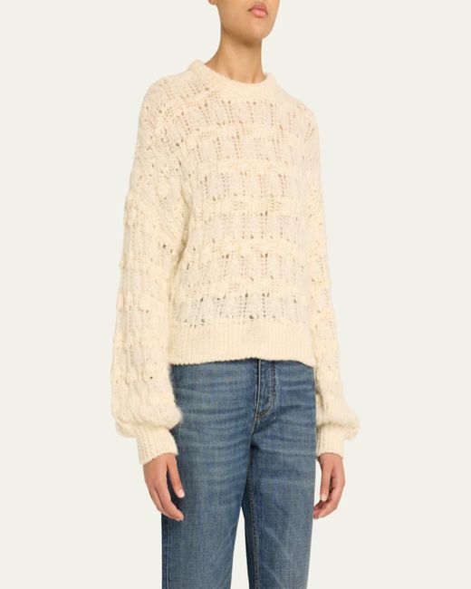 FRAME Natural Popcorn Crewneck Sweater