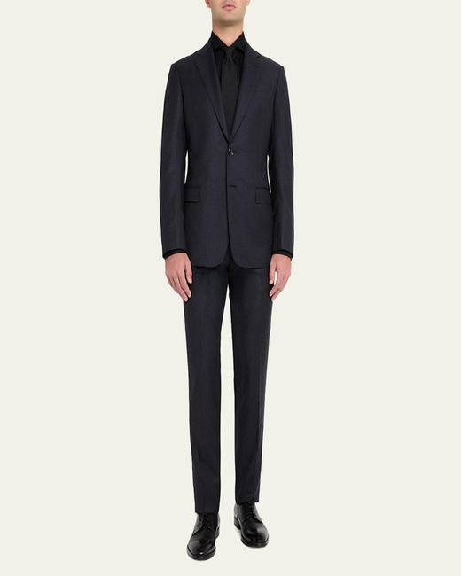 Giorgio Armani Blue Tonal Micro Pinstripe Two-Piece Suit for men