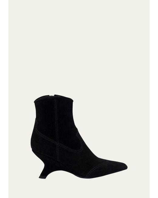 Jonathan Simkhai Black Shadow Suede Western Booties