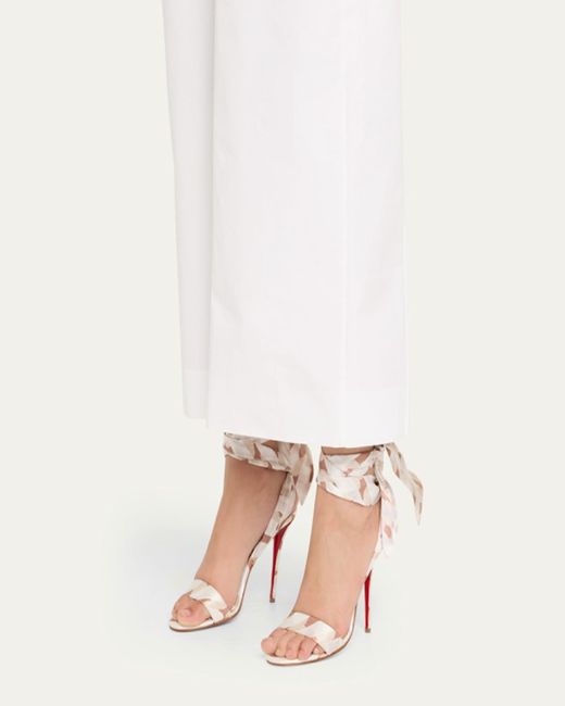 Christian Louboutin Natural Miss Z Multi Silk Ankle-Wrap Sole Sandals