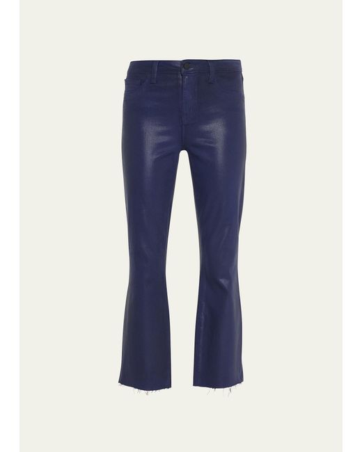 L'Agence Blue Kendra High-rise Crop Flare Jeans