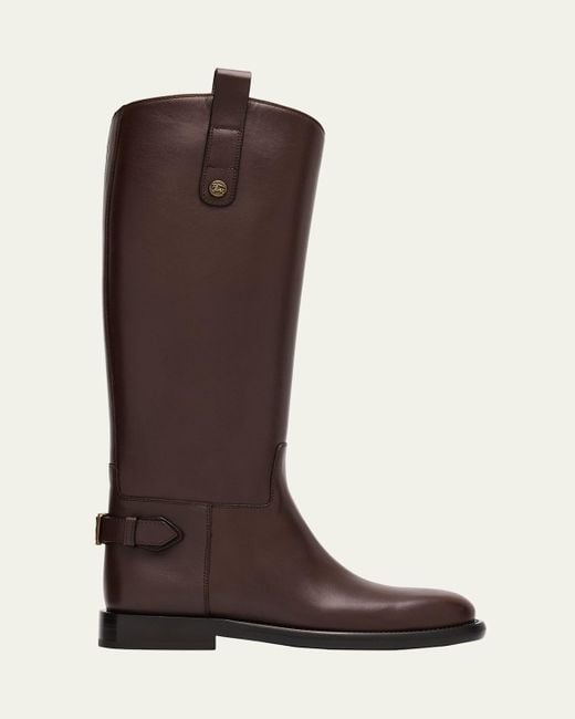 Burberry Brown Cavalier Knee-High Leather Riding Boots