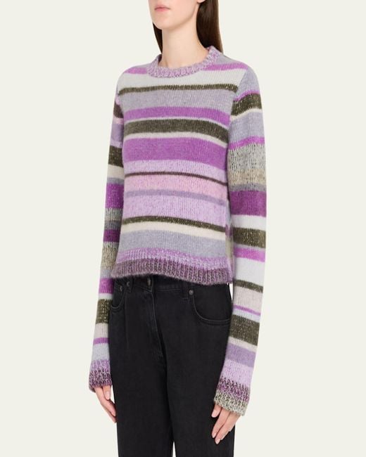 The Elder Statesman Pink Stripe Cashmere Sweater