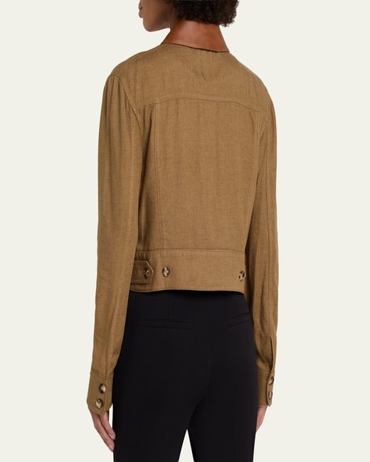 Jonathan Simkhai Natural Derby Cropped Linen Jacket