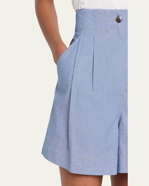Moncler Blue Chambray Shorts