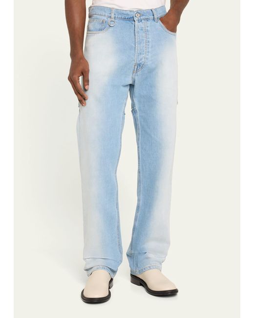 Random Identities Blue Loose-fit Jeans With Back Slash for men