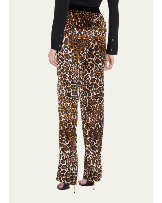 Tom Ford Multicolor Leopard-print Silk Pajama Pants