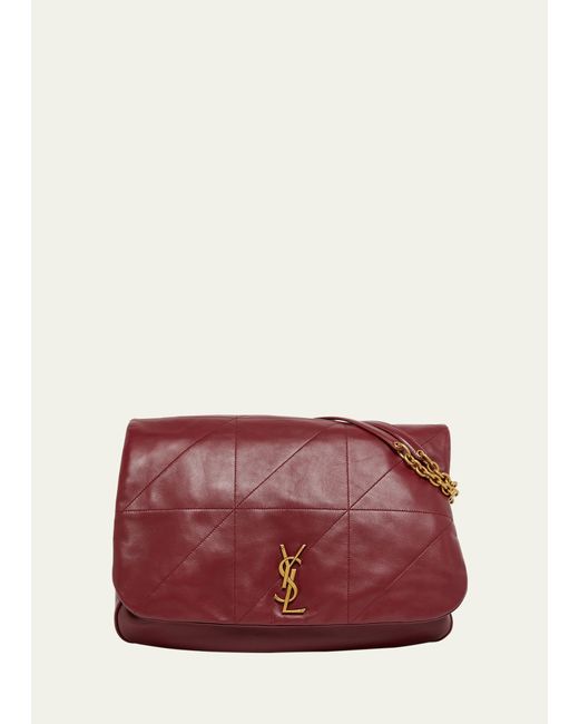 Saint Laurent Red Jamie 4.3 Maxi Ysl Shoulder Bag In Smooth Leather