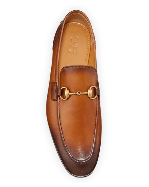 Gucci Brown Jordaan Leather Loafers for men