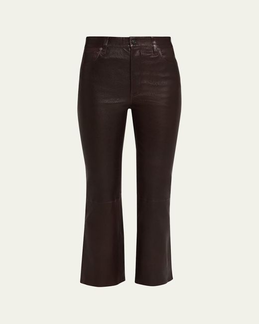 FRAME Black The Leather Reboot Crop Jeans
