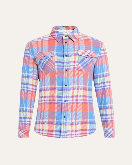 God's True Cashmere White Bright Plaid Sport Shirt With for men