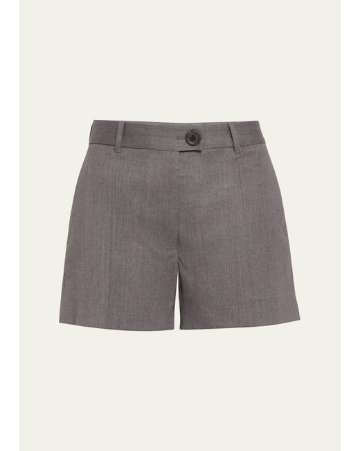 Peter Do Gray Tailored Mini Wool Shorts