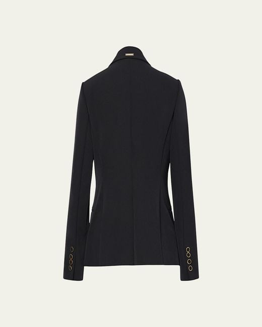 MILLY Black Avery Single-Button Cady Blazer