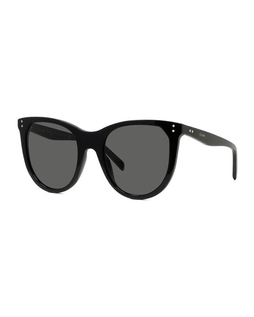 Celine Oversized Oval Acetate Sunglasses in Black | Lyst