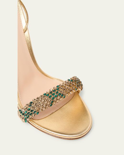 Gianvito Rossi Natural Crystal Metallic Ankle-Strap Sandals
