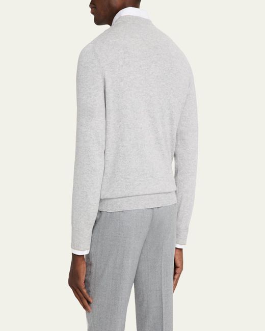 Brunello Cucinelli Orange Cashmere Crewneck Sweater for men