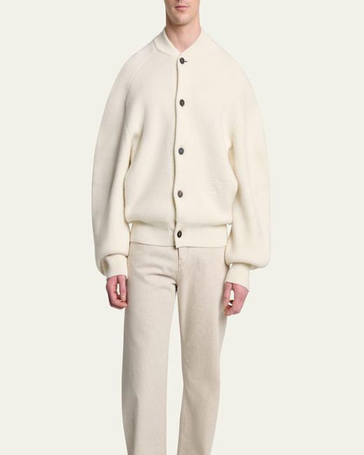 Jacquemus Natural Wool Oversized Cardigan for men
