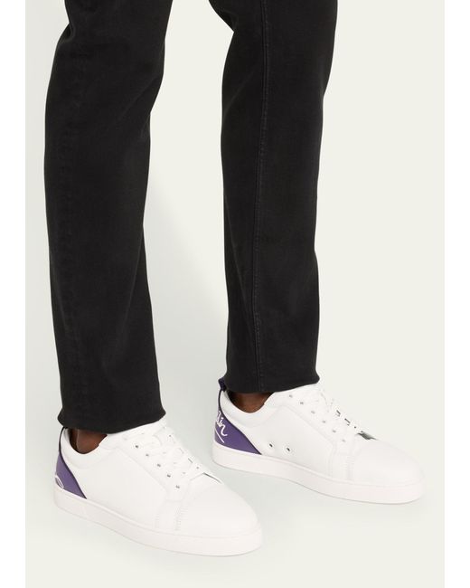 Christian Louboutin White Fun Louis Junior Low-top Leather Sneakers for men
