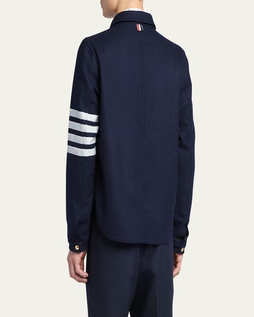 Thom Browne Blue Utility Patch Wool Chore Jacket for men