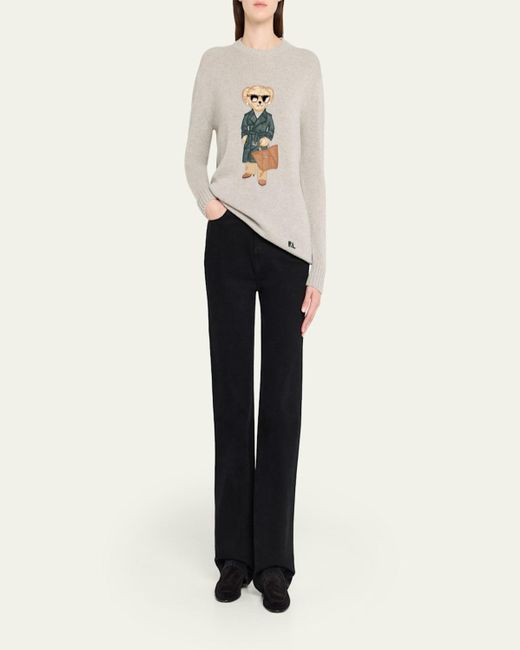Ralph Lauren Gray Polo Bear Cashmere Sweater