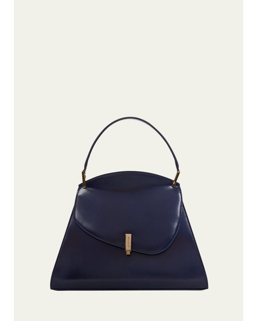 Ferragamo Blue Prisma Leather Top-handle Bag