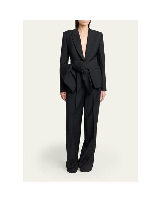 Givenchy Black Wool-Mohair Bow Jacket