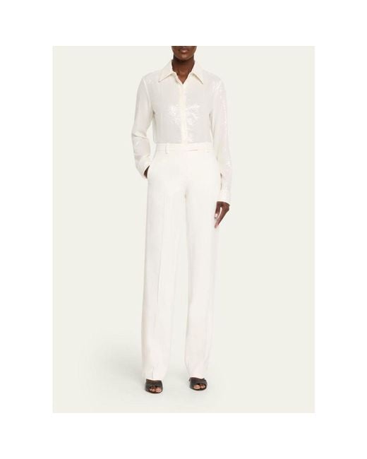Michael Kors Natural Hansen Sequined Button-Down Shirt