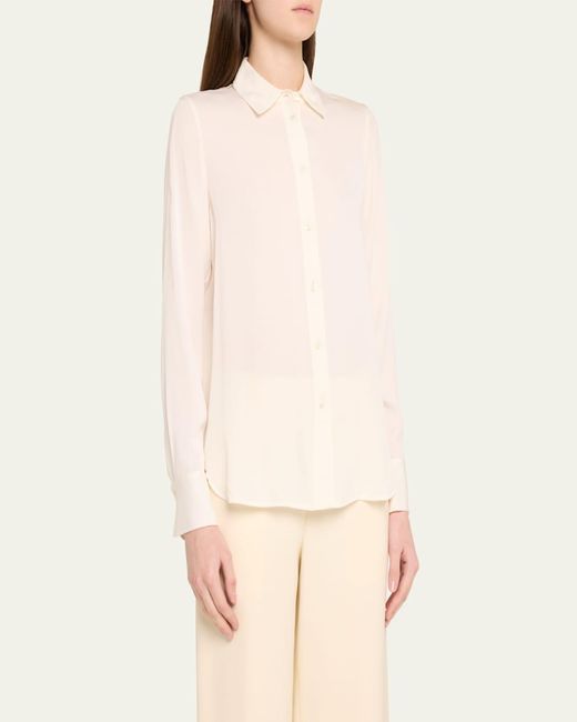 Vince Natural Classic Button-Front Blouse