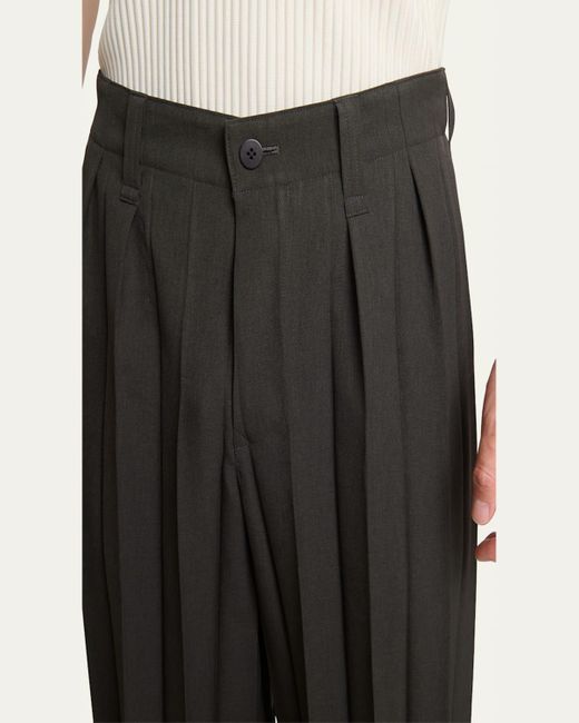 Homme Plissé Issey Miyake Black Edge Ensemble Pleated Pants for men