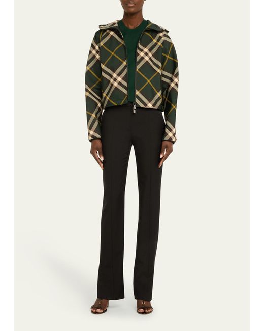Burberry Green Check Hooded Jacket