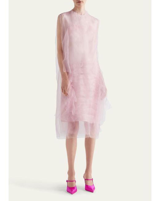 Prada Pink Sleeveless Technical Voile Dress