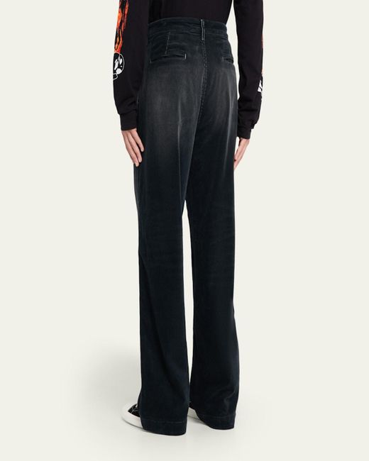 Cout de la Liberte Blue Faded Corduroy Crystal Sketch Five-Pocket Pants for men