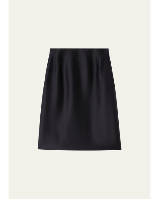 Loro Piana Black Amalie Satin Silk Short Skirt