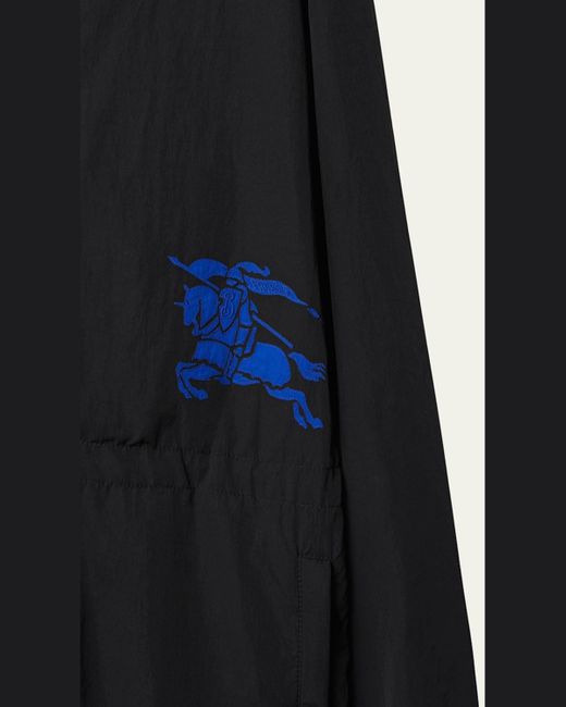 Burberry Blue Ekd Zip Hooded Jacket