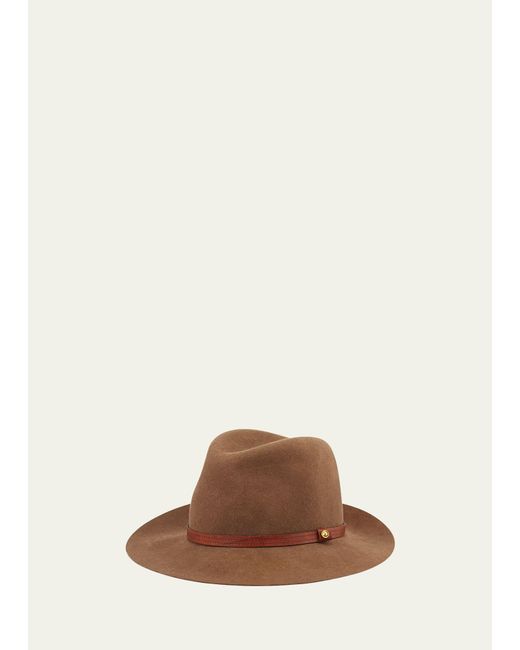 Rag & Bone Brown Floppy Brim Wool Fedora Hat