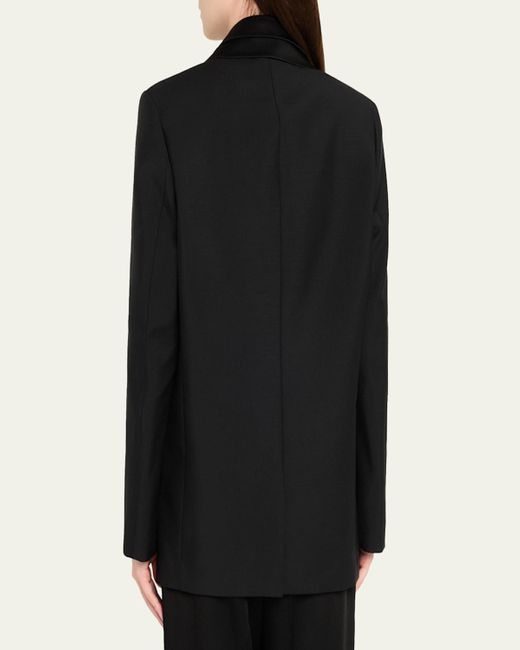 Rohe Black Deconstructed Satin Lapel Jacket