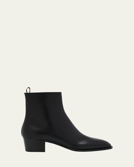 Christian Louboutin Black Ziggissimo Forever Leather Ankle Boots for men