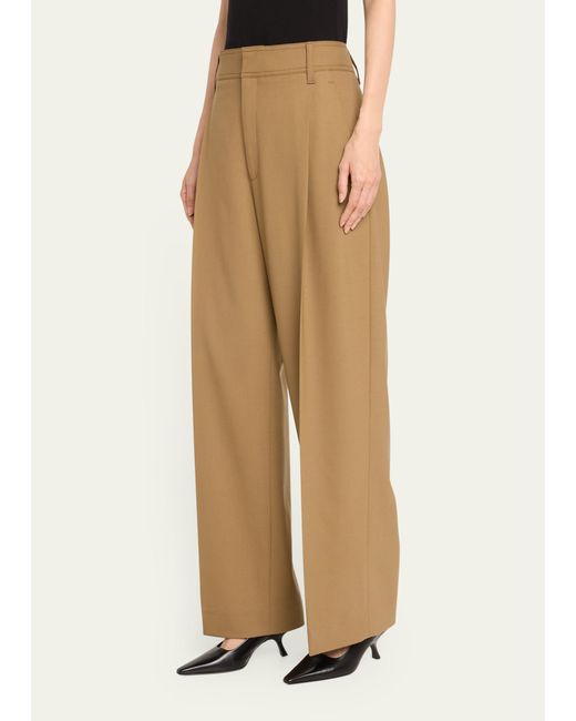 Maria McManus Natural Mid-rise Pleat Front Trousers