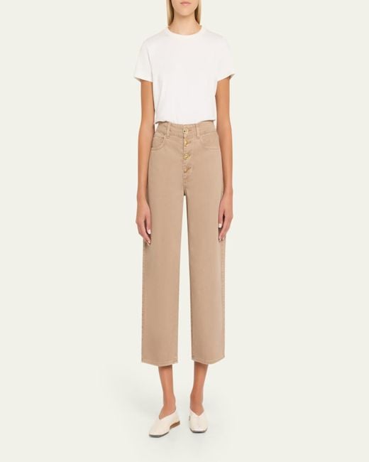 L'Agence Natural Liora High-Rise Wide Cropped Jeans
