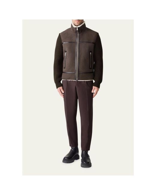 Mackage Black Jonathan Mixed-Media Shearling Jacket for men